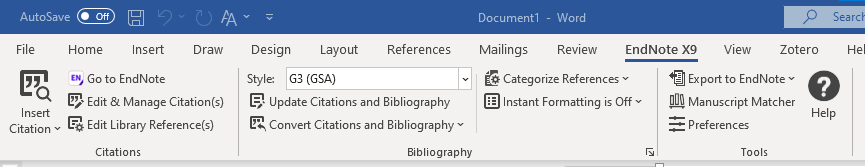 Endnote in Word